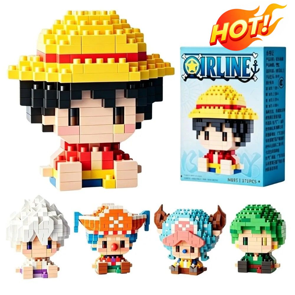 Building Block Mini - ワンピース 太陽神ニカ ルフィ マイクロビルディングブロック チョッパー エース