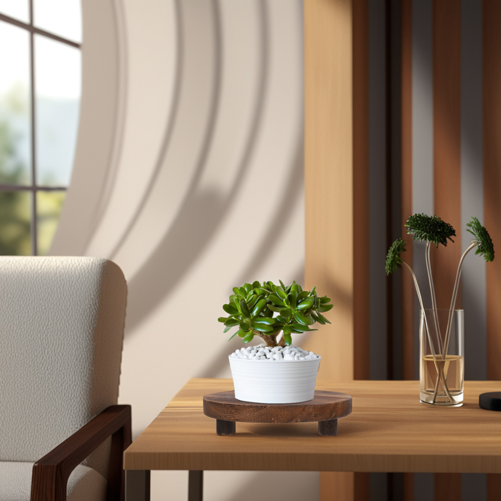 木製植物スタンド3個セット、ナチュラル仕上げ、フラワーポット - Display Risers Set のレビューと価格